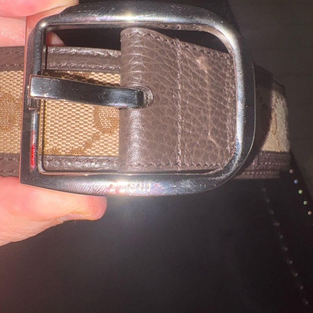 Brand new with box and dustbag Gucci unisex belt GG logo Leather Belt size 80 - Picture 4 of 9